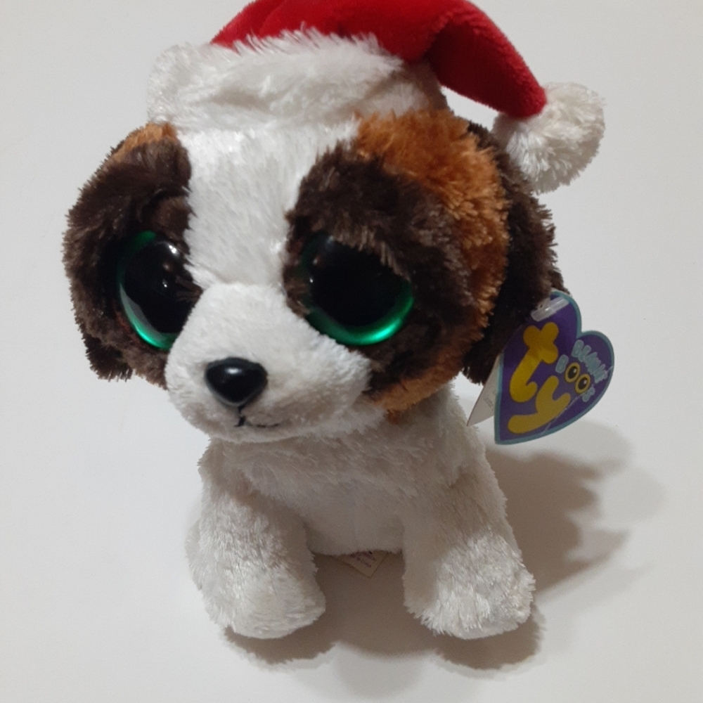 Ty Beanie Boo's Collection "Presents" Christmas Puppy Plush Bean Bag Toy